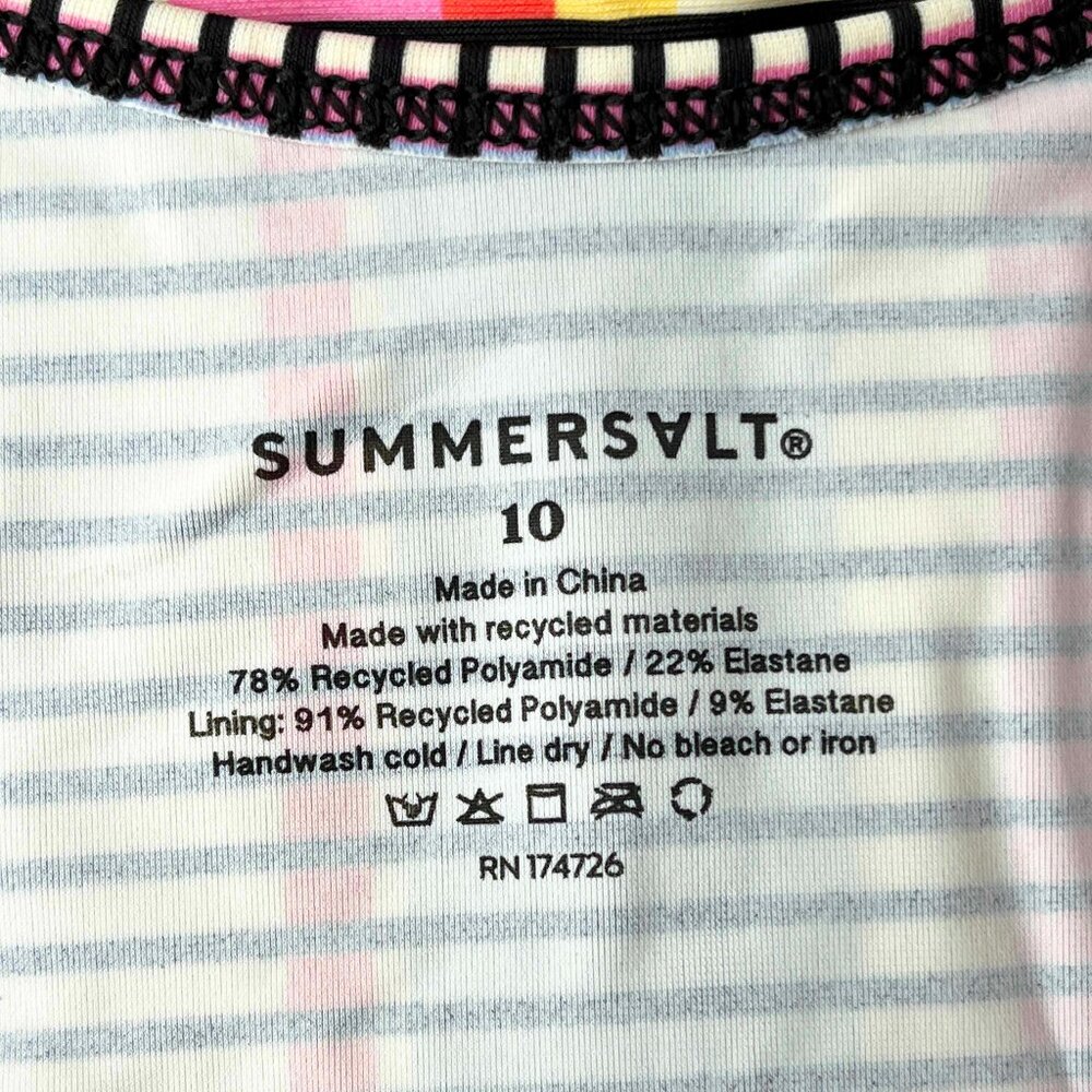 summersalt Striped One-Piece Swimsuit in Red, Blue, Yellow, Pink, Black, White - Picture 16 of 16